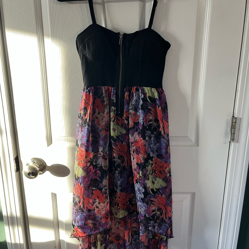 Women’s floral hi low material girl dress XS